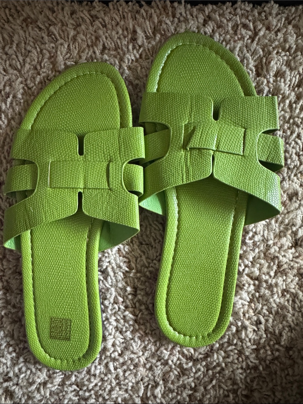 Green Slide Sandals